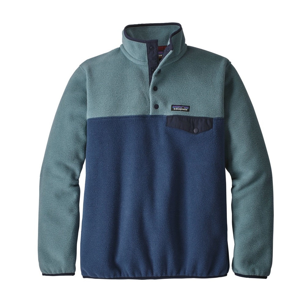 Patagonia Synchilla Blue Navy Snap-T Fleece Pullover Women L Large